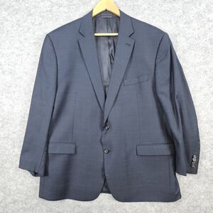 Lauren Ralph Lauren Green Label Size 46R Navy Windowpane Wool Blazer/Sport Coat‎